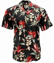 Original Hawaiihemd - Heliconia Paradise - Black - Paradise Found Modell: HEPBlack