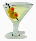 Large Martini Hair Claw Clip
