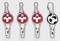  x FUSSBALL 4ER SET HOPP SCHWIIZ - KEYCOVERS - SCHL�SSELKAPPEN