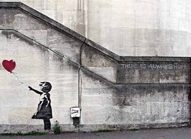 BANKSY POSTER HOPE KLEINFORMAT auf einer Rapperswil Wunschliste / Geschenkidee