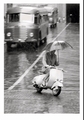 Vespa in the rain Poster